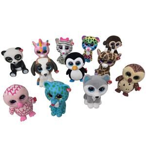 Lot 12 TY Mini Beanie Boos Collectibles Vinyl Figures Owl Dog Monkey Penguin